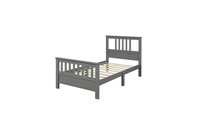 Slickblue Twin Wood Platform Bed with Headboard and Footboard – Sturdy and Elegant Design for a Comfortable and Stylish Bedroom Setup