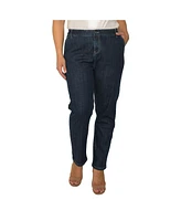 Standards & Practices Women's Elastic Waist High Rise Slim Straight Denim Jeans