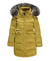 Julia & Stella by Maximilian Women's Puffer Coat with Shearling Trim