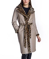 Julia & Stella by Maximilian Women's Reversible Shearling Wrap Coat