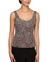 Alex Evenings Petite 3/4-Sleeve Jacquard Jacket & Tank Top Set