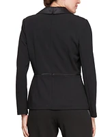 Alex Evenings Women's Contrast-Trim Tuxedo Jacket