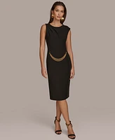 Donna Karan New York Women's Chain-Trim Sheath Dress