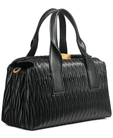 Donna Karan Amagansett Soft-Rolled Pleated Satchel with Sculpted Magnet Closure