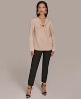 Donna Karan New York Women's Hardware Detail Long-Sleeve Blouse