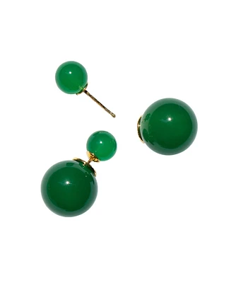 Orbit Duo — Double ended jade stone stud earrings