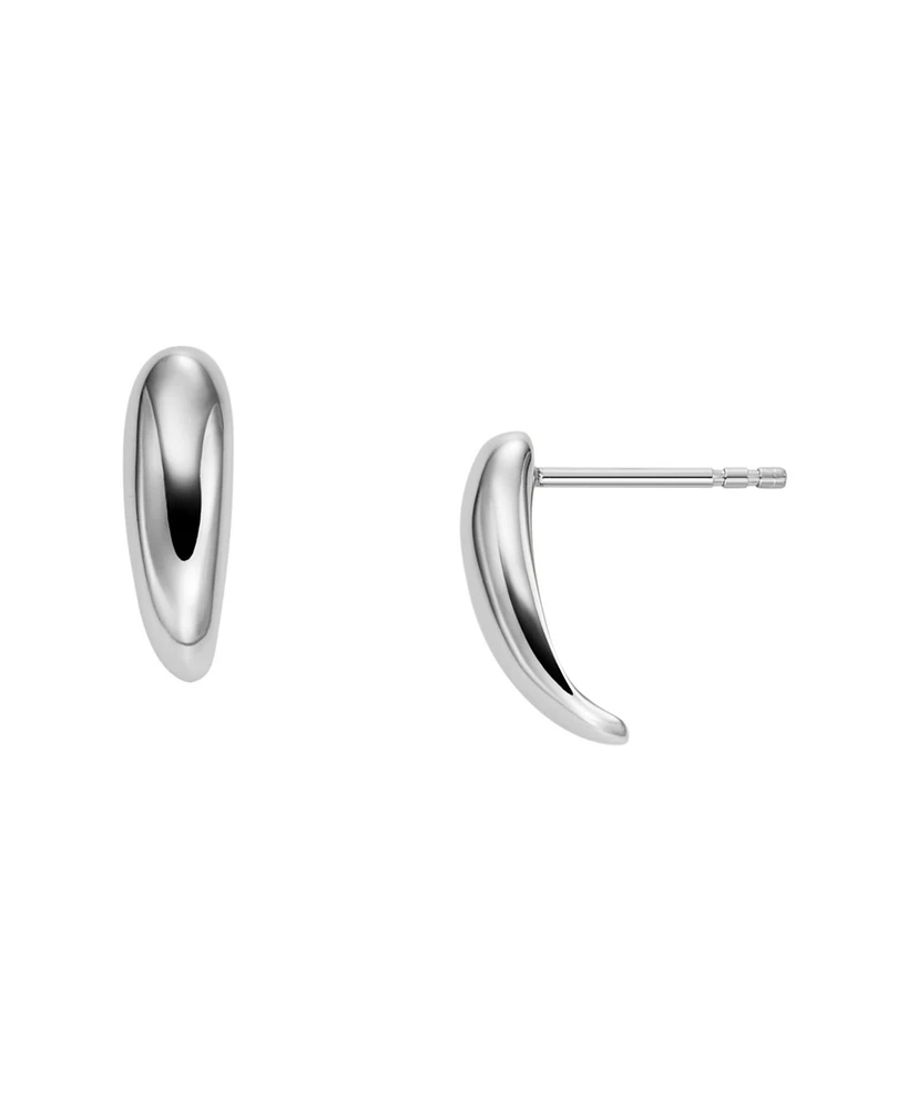 Skagen Women's Anja Pebble Silver Stainless Steel Stud Earrings