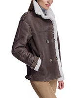 Julia & Stella by Maximilian Women's Shearling Pea Jacket
