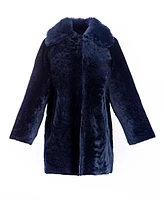 Julia & Stella by Maximilian Women's Shearling Cocoon Coat