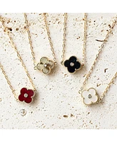 Non-Tarnishing Burgundy Clover Necklace