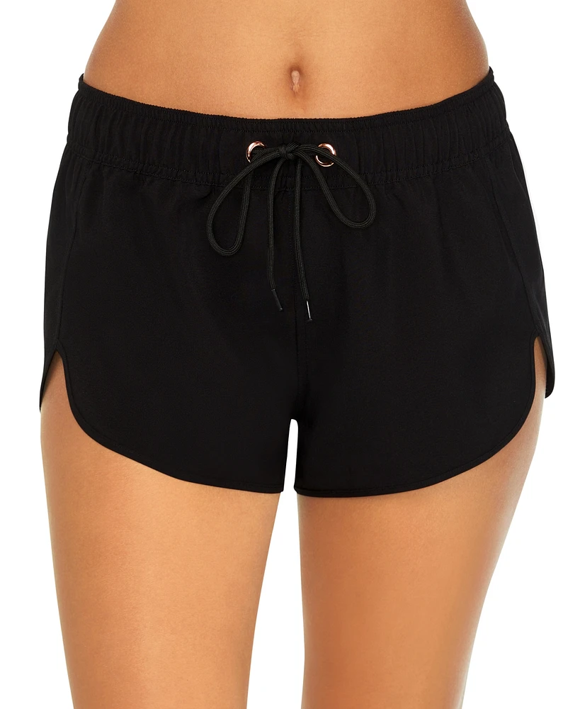 Raisins Juniors' Laguna Drawstring Side-Slit Board Shorts