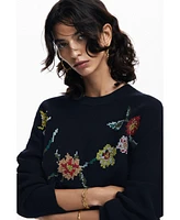 Desigual Women's Embroidered flower sweatshirt