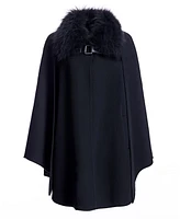 Julia & Stella by Maximilian Women's Cashmere Cape with Buckle Detail