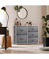 Sorbus Dresser with 5 Drawers - Storage Chest Organizer Steel Frame, Wood Top, Handles
