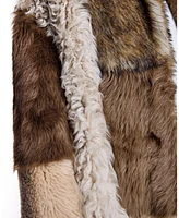 Julia & Stella by Maximilian Women's Patchwork Shearling Coat
