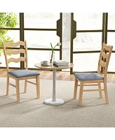 Gymax Dining Chair Set of 4 w/ Padded Seat Hollowed Wave Backrest Rubber Wood Frame