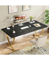 Tribesigns Executive Desk, 63” W x 31.5” D Large Office Desk, Modern Computer Desk Conference Table Meeting Room Table, Business Furnitu