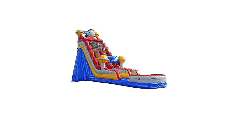 JumpOrange 19 Astronaut Commercial Grade Water Slide with Splash Pool for Kids and Adults (with Blower), Outdoor Indoor, Wet Dry Use, Tall Inflatable