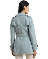 Lauren Ralph Women's Short Double-Breasted Belted Trench Coat