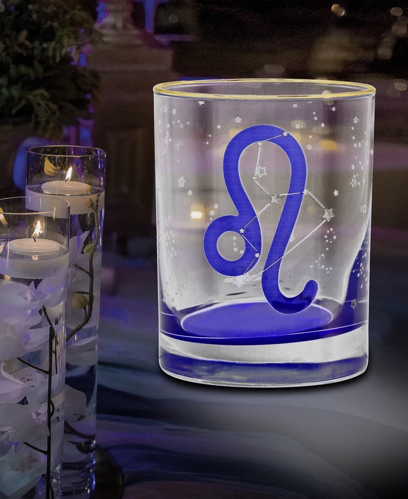 Culver Leo Zodiac Double Old-Fashioned Glass, Set of 2