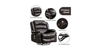 Slickblue Massage Swivel Rocker Recliner Chair with Vibration and Heat Ergonomic Lounge Chair for Ultimate Comfort