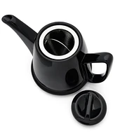 Bredemeijer Stainless Steel Doubled Walled 1 Liter Ceramic Teapot With Black Cozy