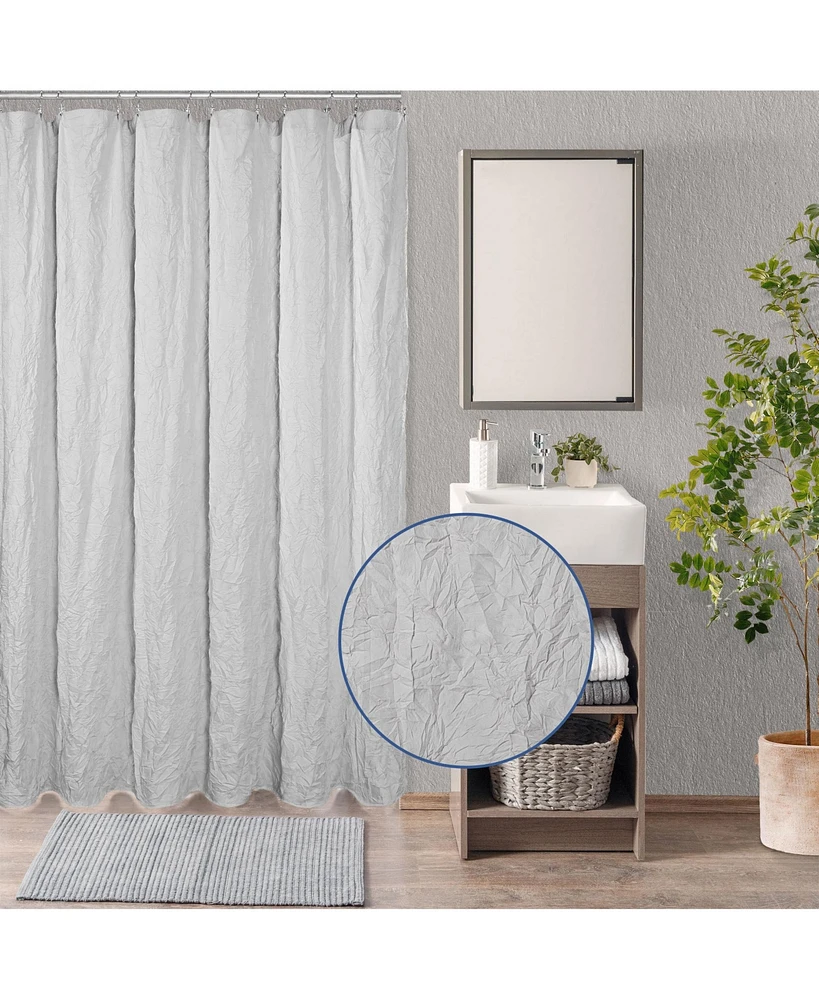 Awesome Home Crinkle Water Repellent Solid Texture Shower Curtain ,72"X72" ,Sunshine