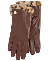 Lauren Ralph Faux Fur Lined Leather Touch Gloves