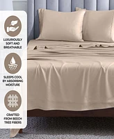 Superior Modal From Beechwood 400 Thread Count Lightweight Cooling Solid Deep Pocket Bed Sheet Set