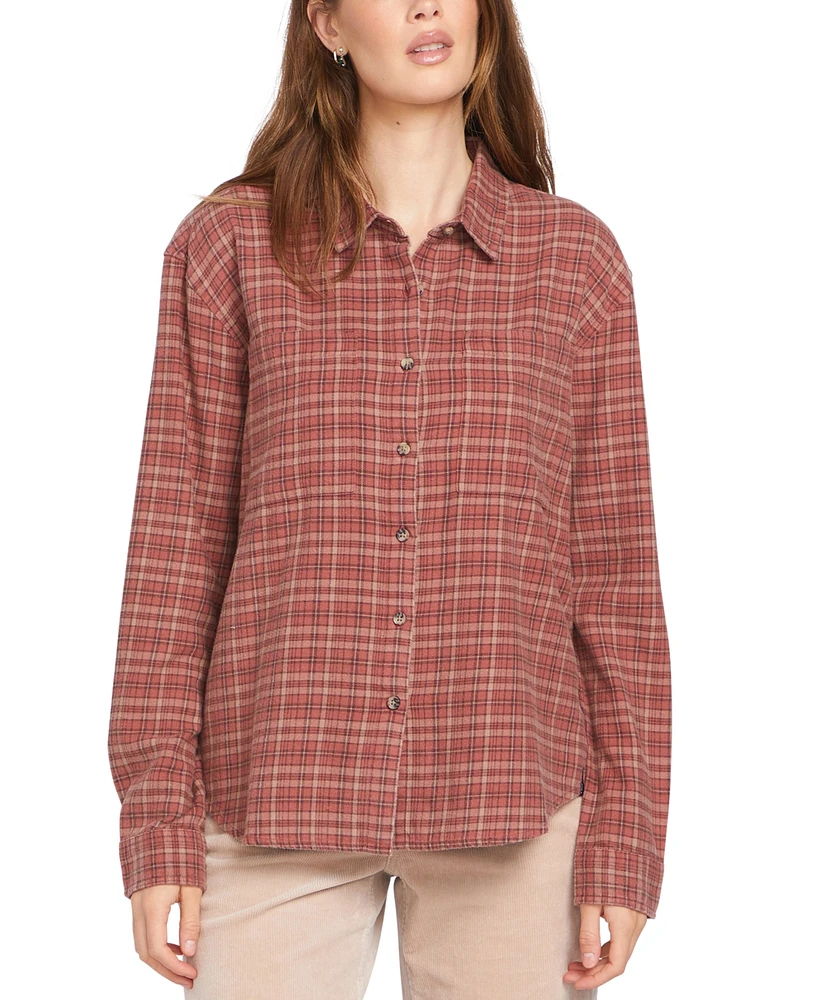 Volcom Juniors' Plaid Button-Front Shirt