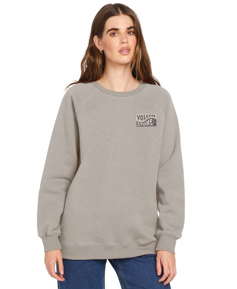 Volcom Juniors' Stone Magic Boyfriend Fit Crewneck Sweatshirt