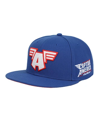 Marvel Men's Universe Captain America A Logo Blue Snapback Hat-osfa