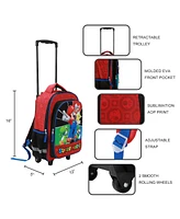 Super Mario Bros 16" Retractable Trolly Backpack with Rolling Wheels