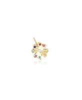 The Lovery Rainbow Gemstone Clover Charm 14K Gold