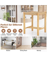 Sugift Dining Stool Set of 2 with Rubber Wood Frame