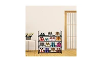 Slickblue 4 Tiers Shoe Rack Shoe Tower Shelf Storage Organizer For Bedroom, Entryway, Hallway, and Closet Black