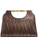 Donna Karan New York Metallic Snake Commack Triple Compartment Clutch