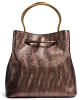 Donna Karan New York Lawrence Metallic Snake Top Handle Bucket Bag