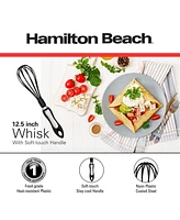 Hamilton Beach Whisk, Heat-Resistant Premium Kitchen Nylon Whisk for Nonstick Cookware, Perfect Egg Beater for Blending Pancake Cake Mix, 12.5inch Sof