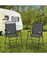 Sugift 4 Pieces Portable Outdoor Folding Chair with Armrest