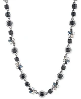 Givenchy Hematite-Tone Crystal Halo & Cluster Collar Necklace, 16" + 3" extender