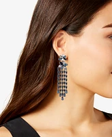 Givenchy Hematite-Tone Multi Stone & Crystal Chandelier Drop Earrings