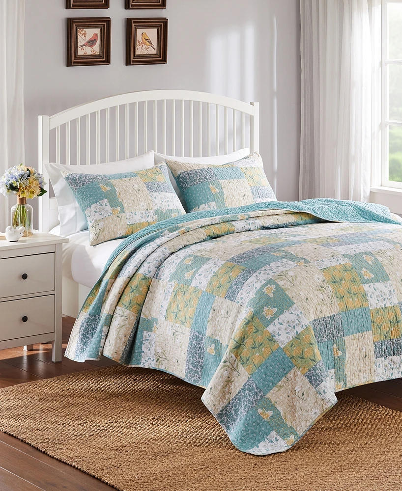 Greenland Home Fashions Evangeline Modern Floral Reversible 2-Pc. Quilt Set, Twin/Twin Xl