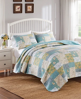Greenland Home Fashions Evangeline Modern Floral Reversible 2-Pc. Quilt Set, Twin/Twin Xl