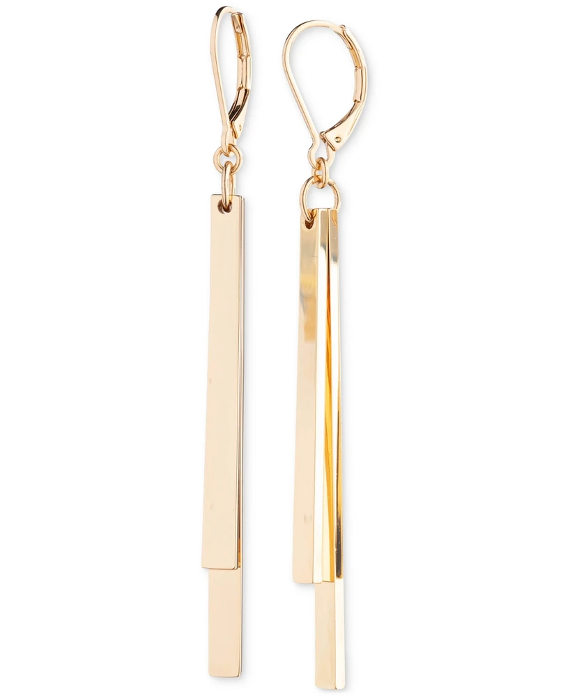 Lauren Ralph Lauren Gold-Tone Polished Linear Double Bar Drop Earrings