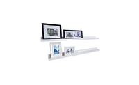 Slickblue 46 Inches Floating Picture Display Ledge Wall Mount Shelf Denver Modern Design White