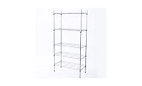 Slickblue Rectangle Carbon Steel Metal Assembly 5-Shelf Storage Rack Silver Grey