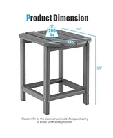 Inolait 18 Inch Weather Resistant Side Table for Garden Yard Patio