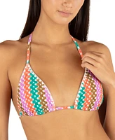 Hurley Juniors' Printed Crochet Triangle Bikini Top