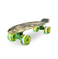 Hurtle 6'' Pp Deck Skateboard With Led Wheels, Green